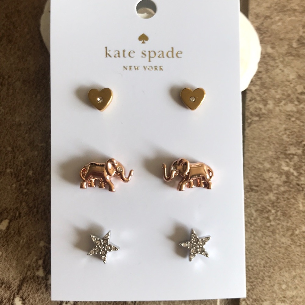 Kate Spade set of 3 stud earrings